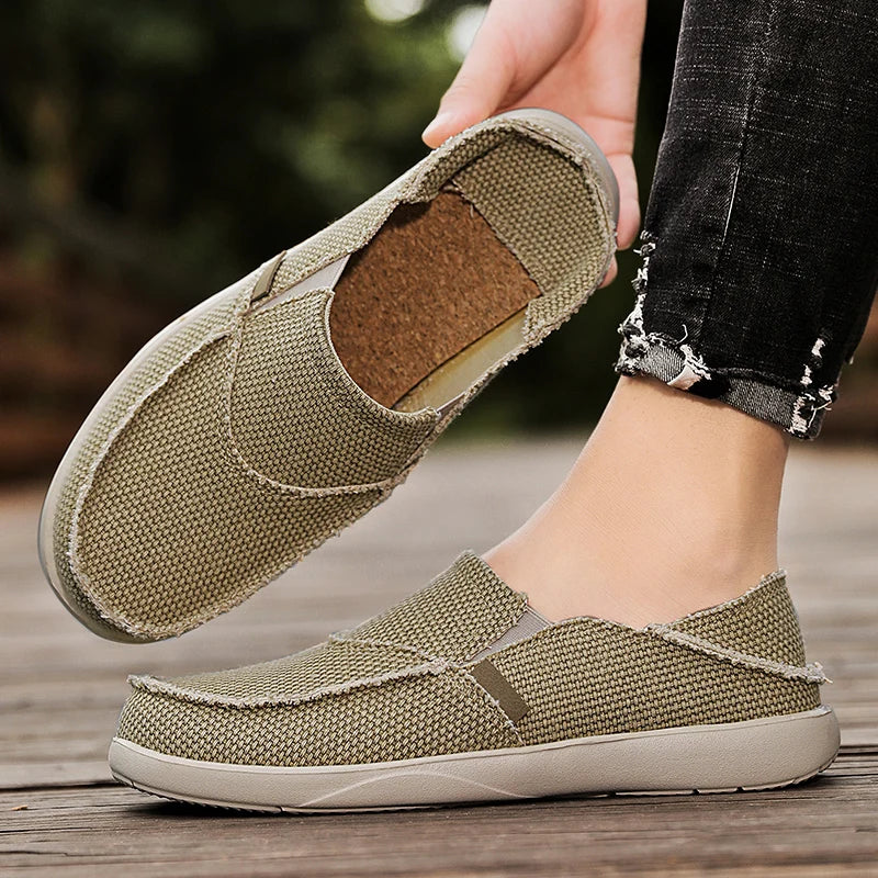 Lätta canvas-sneakers för herrar | Andningsbara höst-espadrillos - Niko
