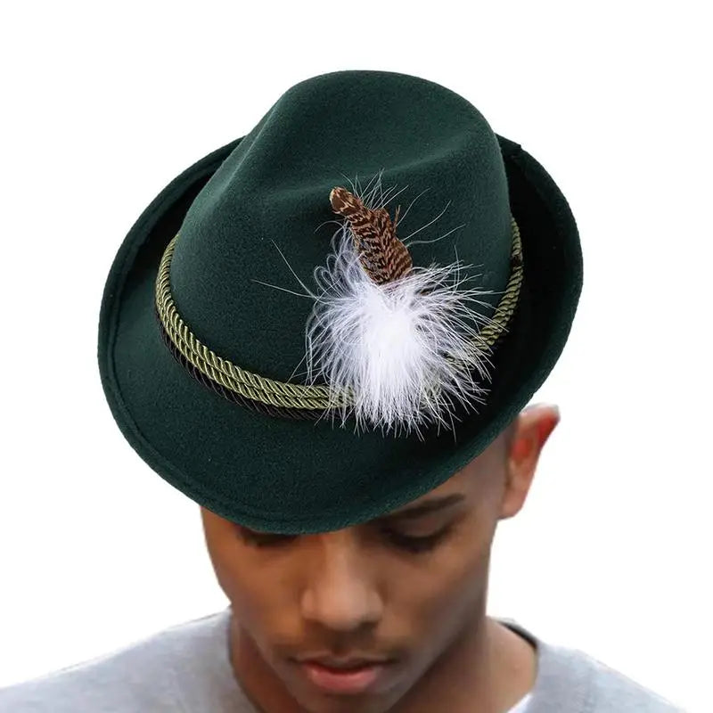 Traditionell bayersk hatt med fjäder – AlpenHut Oktoberfest 2026