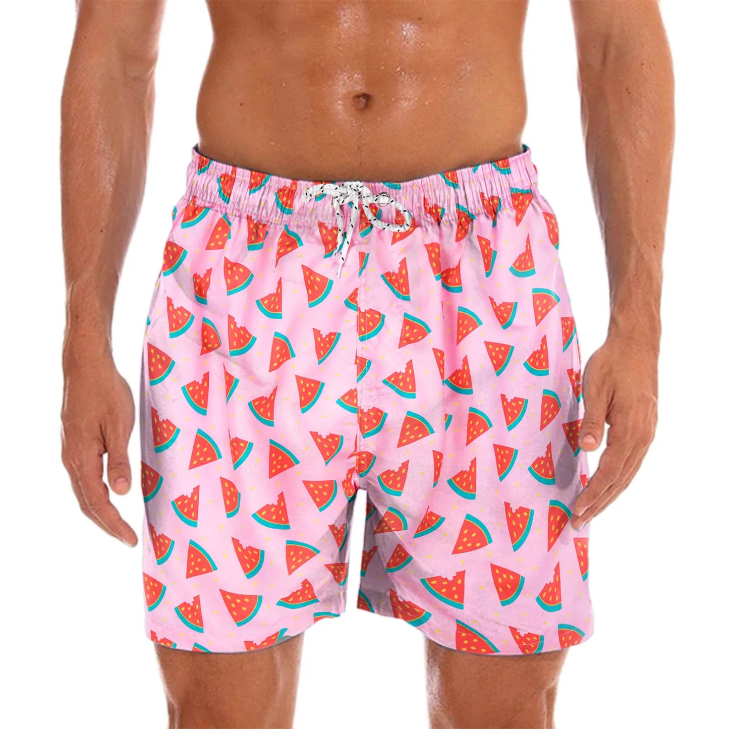 Herrsimshorts med glatt tryck – Milo