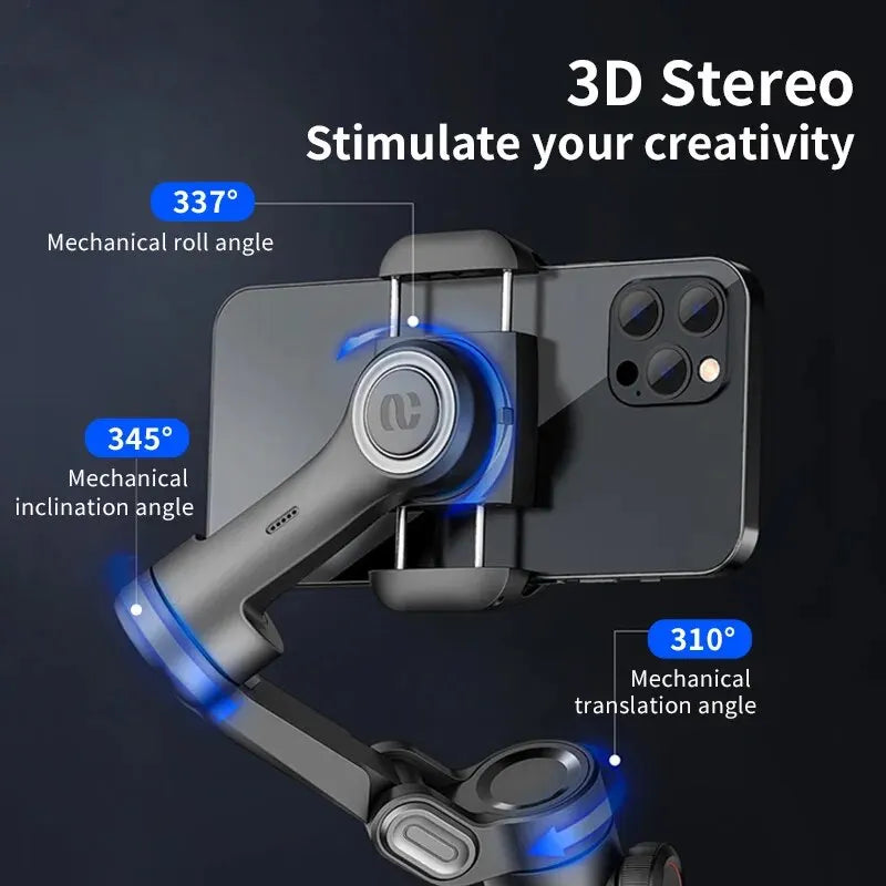 3-axlad smartphone-gimbalstabilisator med AI-spårning och ansiktsigenkänning – Alvion