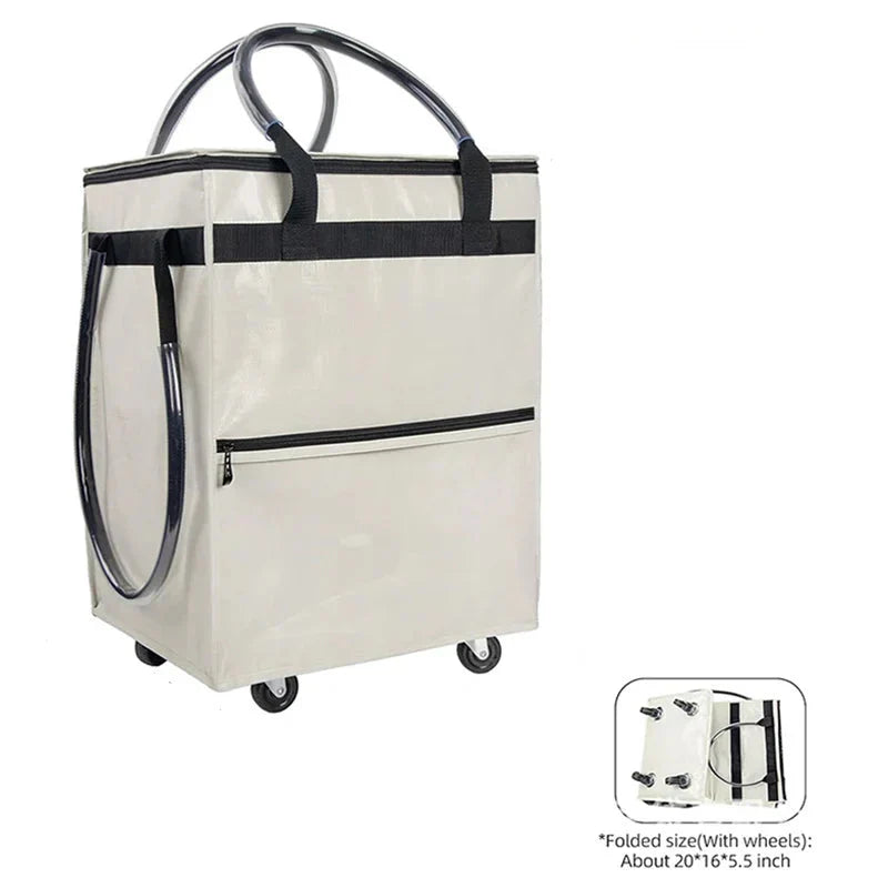 Återanvändbar matkasse med hjul – Rollex – (Stor kapacitet)