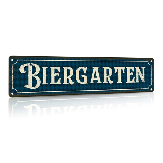 Vintage metallskylt – ölträdgårdsgrind Oktoberfest 2026