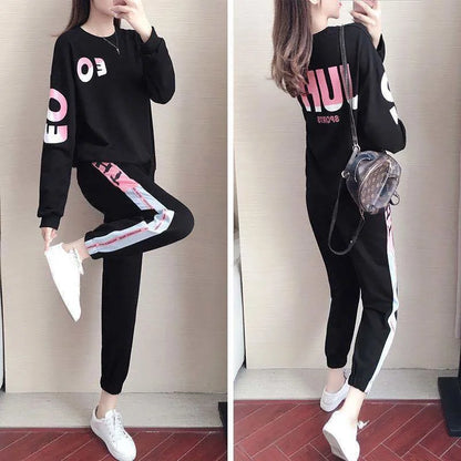 Träningsset för dam, tvådelat set med sweatshirt och byxor – Leona