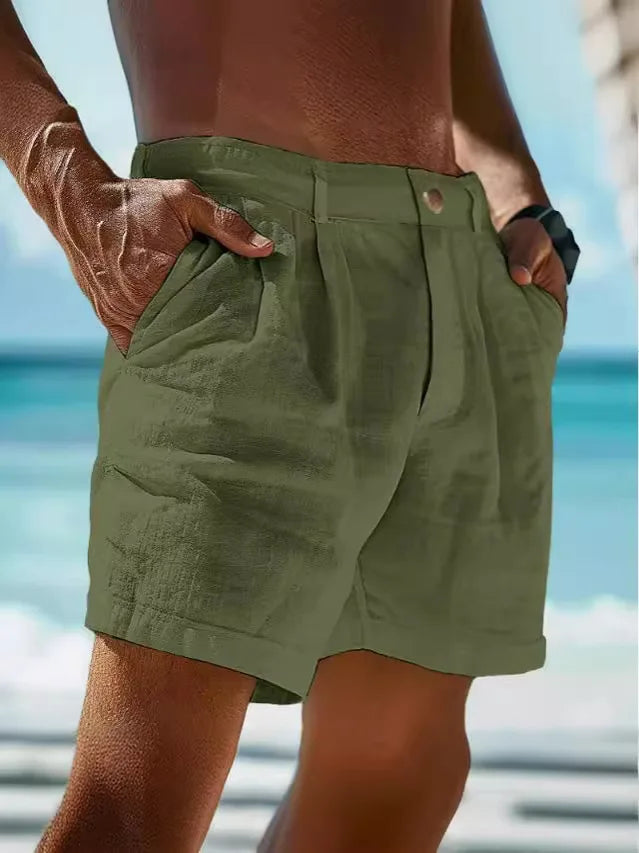 Luftiga sommarshorts i linne för herrar – Jonas