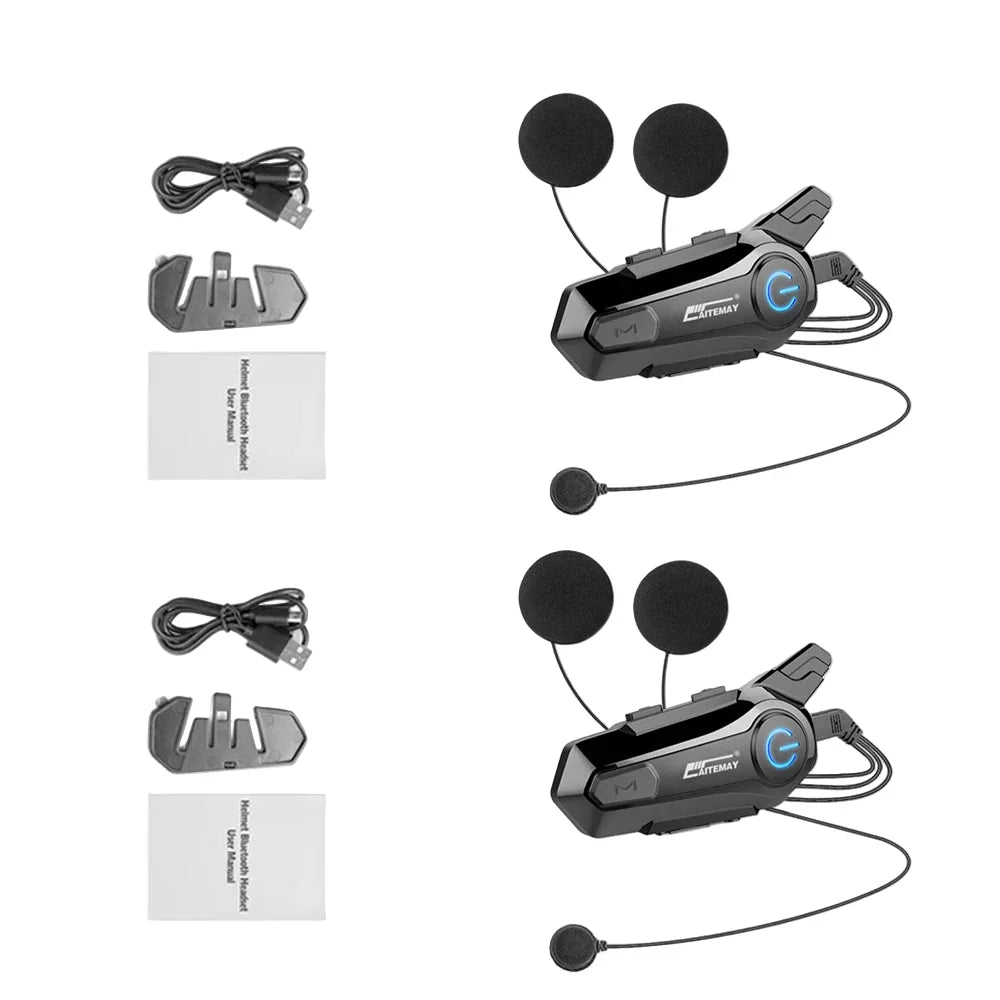 Bluetooth-intercom-headset för motorcykelhjälm med 1000 m räckvidd & IPX6-vattentät – RoadComm