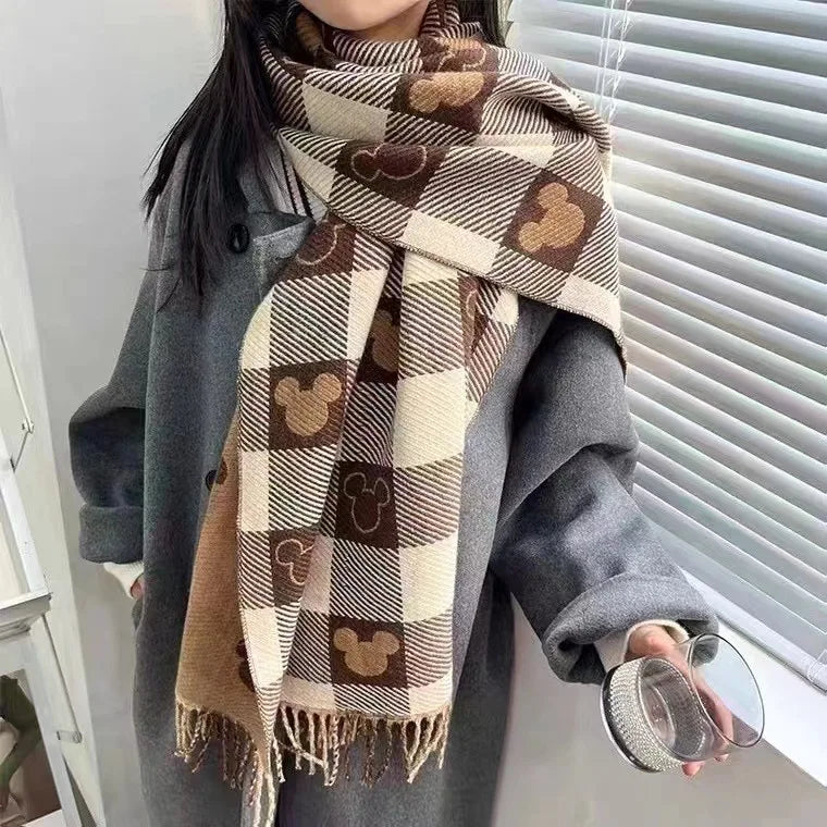 Mjuk scarf med vintermotiv för damer - Yara