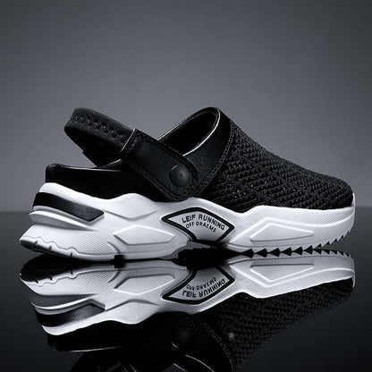 Schwarzer Sneaker mit weißer Sohle, atmungsaktives Mesh, sportlich, Unisex, rutschfest.