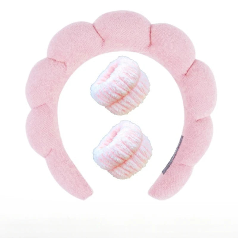 Plush Spa Huvudband och handledsband-set - Fluffiea