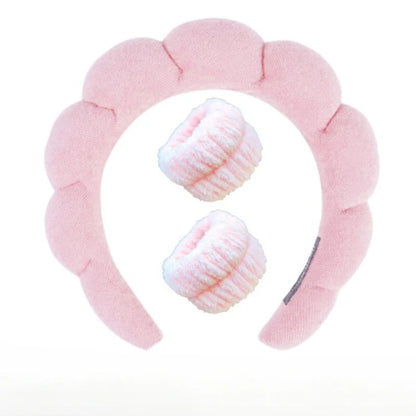 Plush Spa Huvudband och handledsband-set - Fluffiea