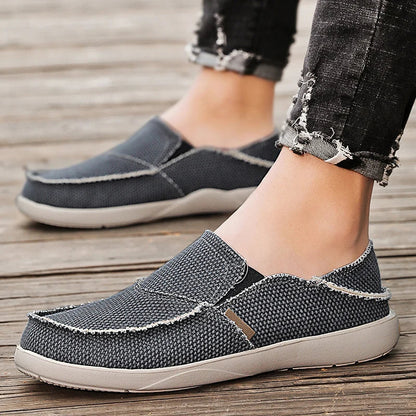 Lätta canvas-sneakers för herrar | Andningsbara höst-espadrillos - Niko