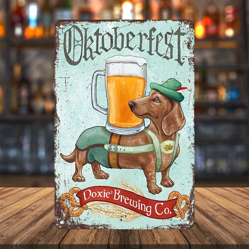 Vintage metallskylt – WiesenDackel Oktoberfest 2026