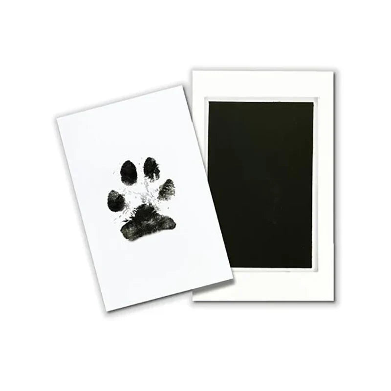 Hundepfotenabdruck-Set, schwarz-weiß, DIY-Erinnerung, Haustiergeschenk, Tintenloses Design