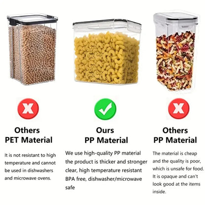 Set med 7 lufttäta matförvaringsbehållare för köket, BPA-fria, med etiketter – StoreMate