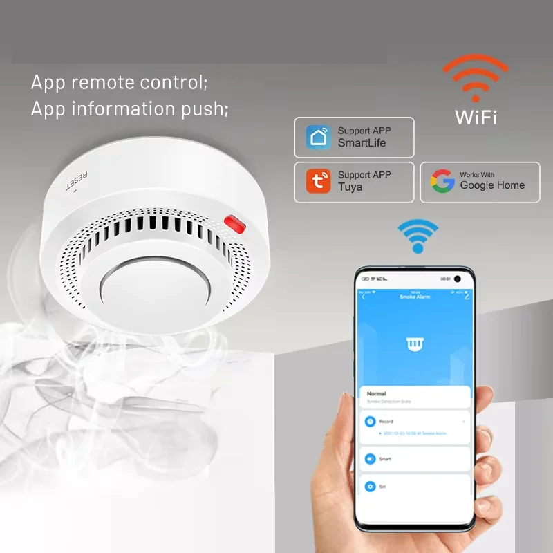 Intelligent WiFi-rökdetektor/brandvarnare 85 dB – SafeSense