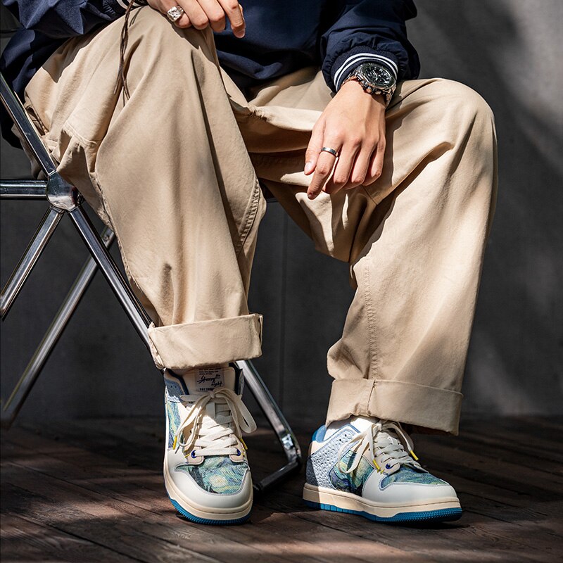 Konstnärliga unisex sneakers med stjärnnatt-design och komfortsoffa – Lior