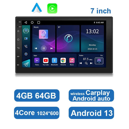 Universell Android-bilstereo med pekskärm, GPS och trådlös CarPlay