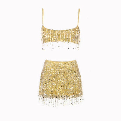 Pailletterad fransbikini-set – Riviera