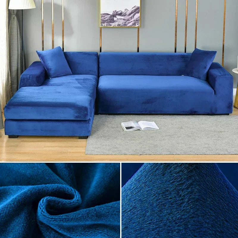 Stretch-veloursofföverdrag med lyxig finish – Sofina