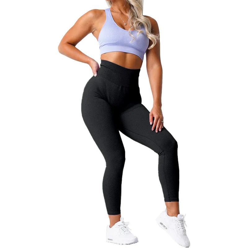 Sömlösa yoga leggings med stretchmidja och perfekt passform – Freya