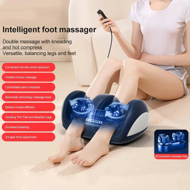 Extra stor elektrisk shiatsu-fot- och vadmassageapparat med värme – Orion
