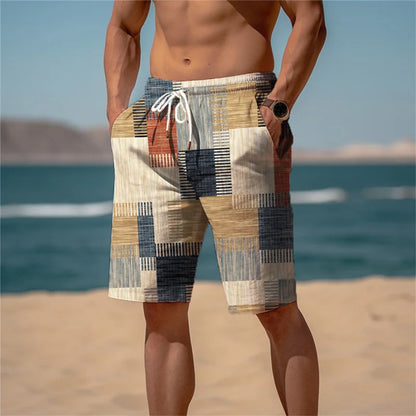 Strandshorts för herrar i bomull 3D-tryck Andningsbar sommarlook - Jamal