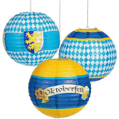 Papperslampa-set i oktoberfestdesign (3-delat) – LjusGlädje oktoberfest 2026