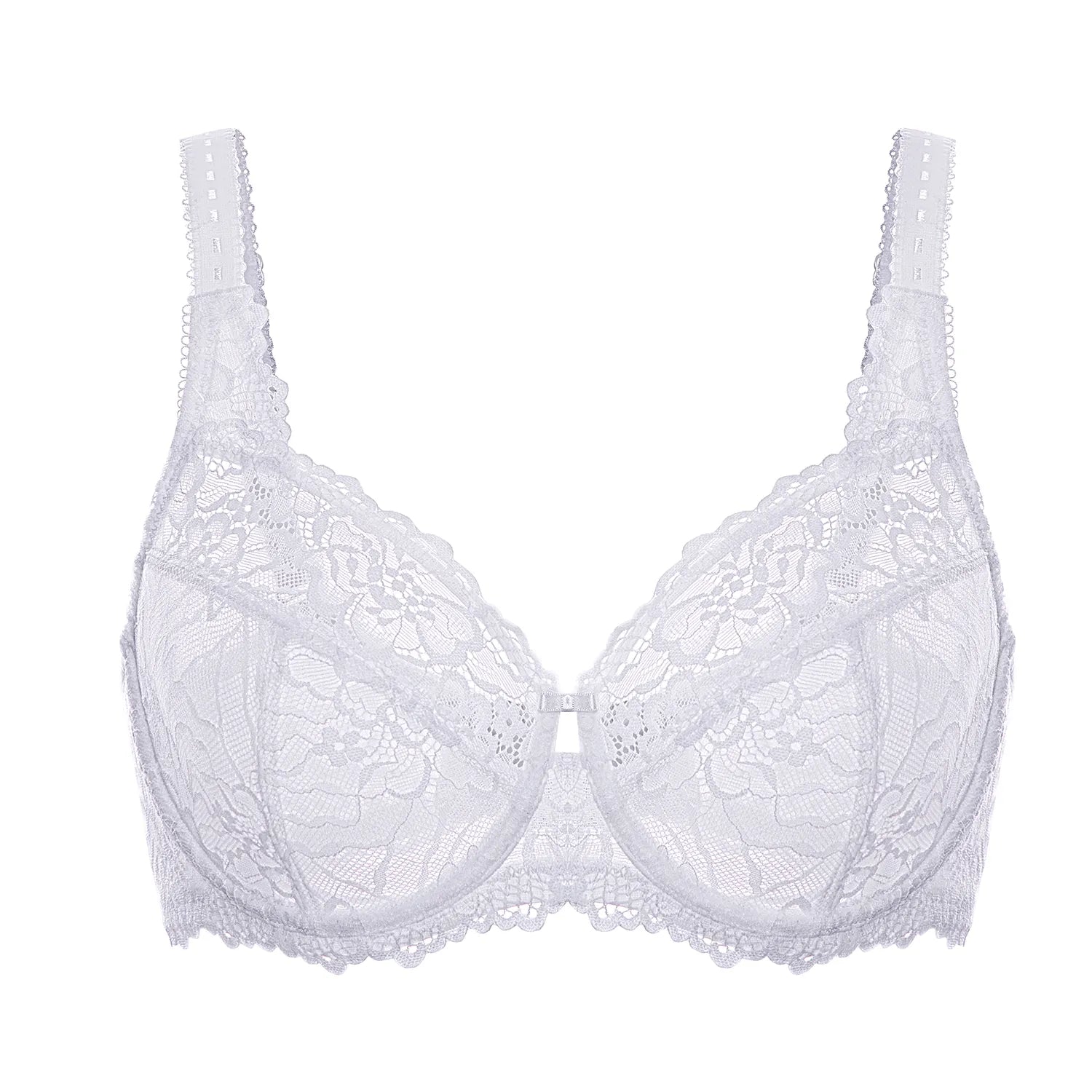 Weiße Spitzen-BH, Damenunterwäsche, verstellbare Träger, elegant, bequem, Dessous.