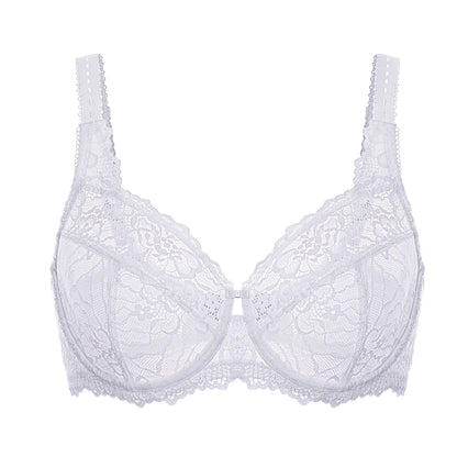 Weiße Spitzen-BH, Damenunterwäsche, verstellbare Träger, elegant, bequem, Dessous.