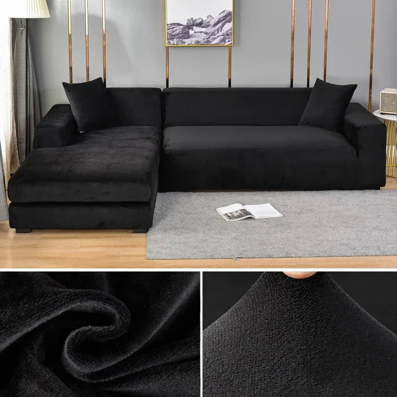 Stretch-veloursofföverdrag med lyxig finish – Sofina