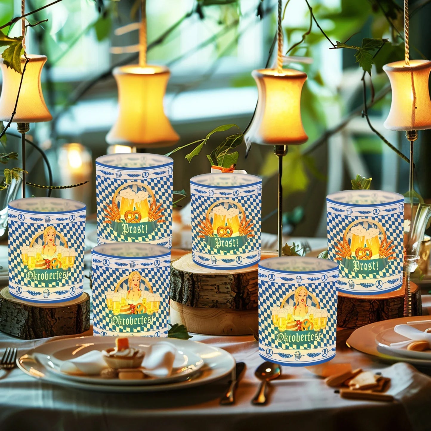 Bordsljusstakar i Oktoberfest-design (12 stycken, 1+1 gratis) – LampenGlädje Oktoberfest 2026