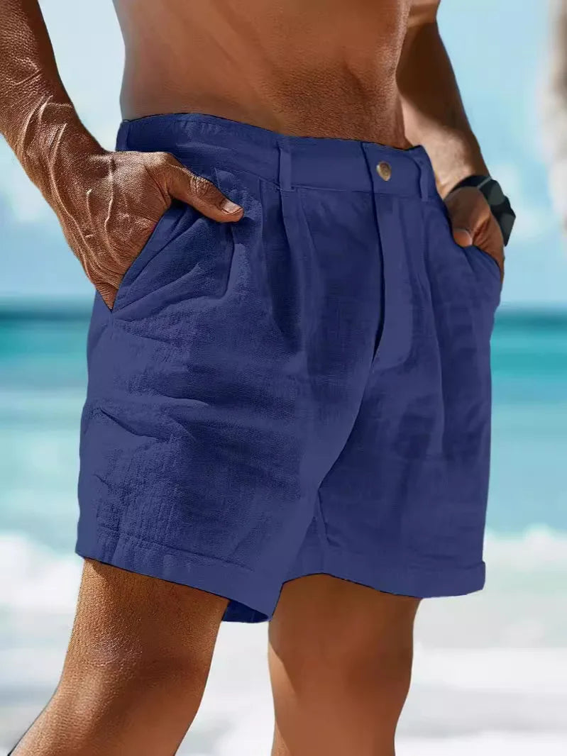Luftiga sommarshorts i linne för herrar – Jonas