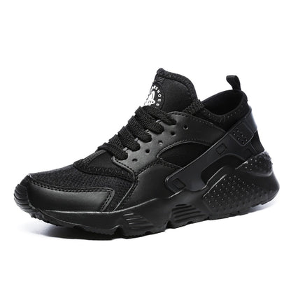 Schwarzer Sneaker, Herren, atmungsaktiv, sportlich, modisch, bequem, rutschfest, Freizeit.