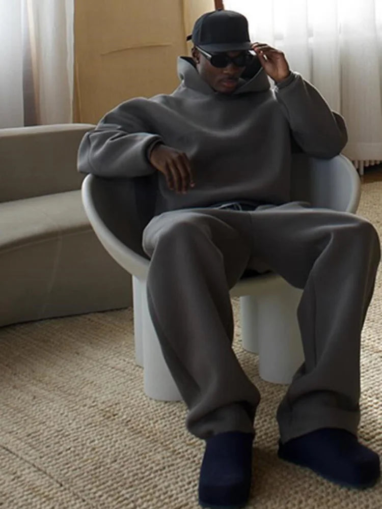 Oversized herrträningsställ med huvtröja och joggingbyxor – Bastian