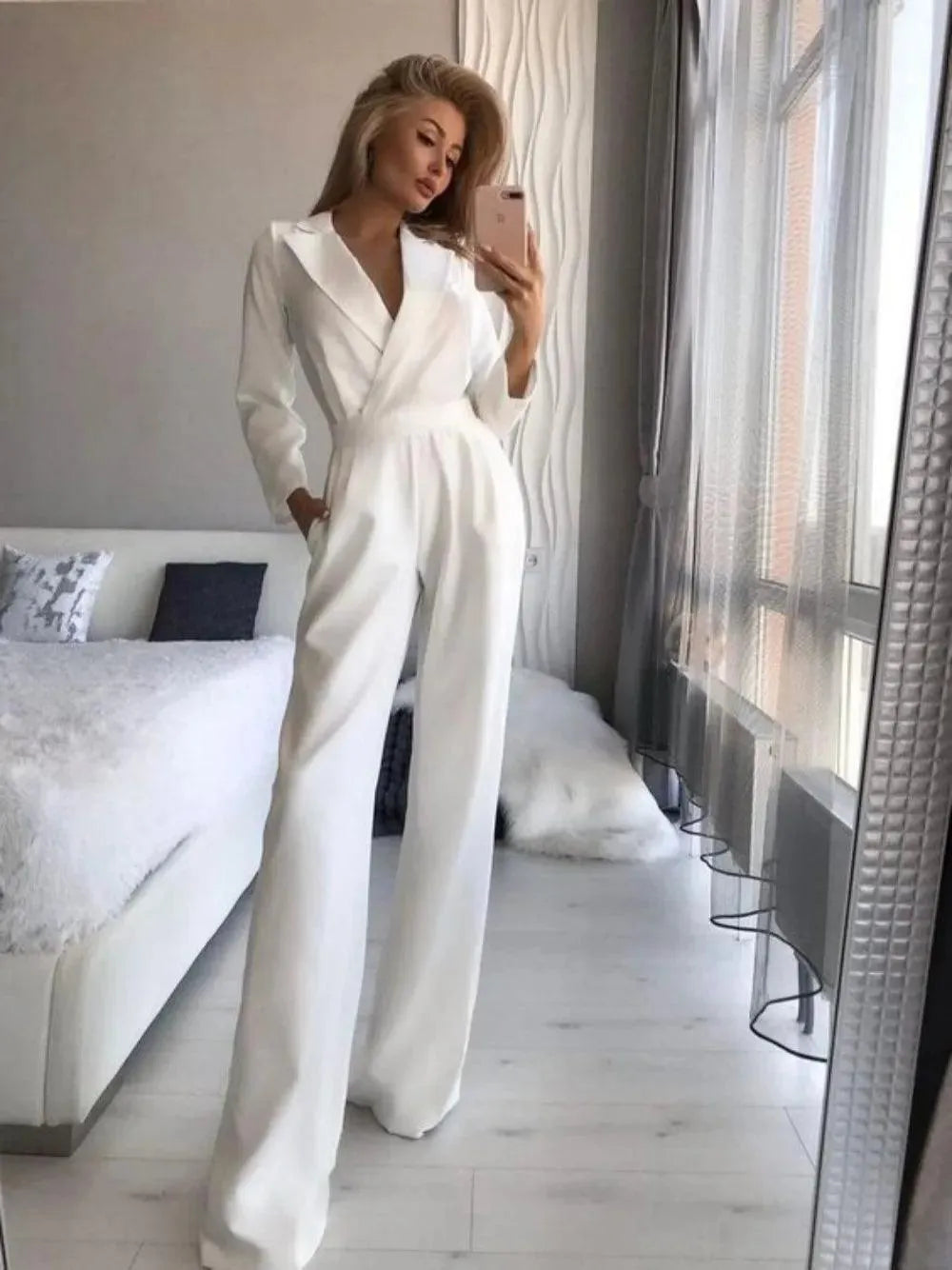 Höstlig jumpsuit med långa ärmar - Sophie