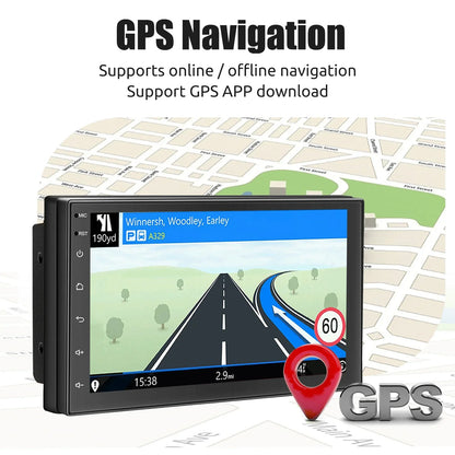Universell Android-bilstereo med pekskärm, GPS och trådlös CarPlay