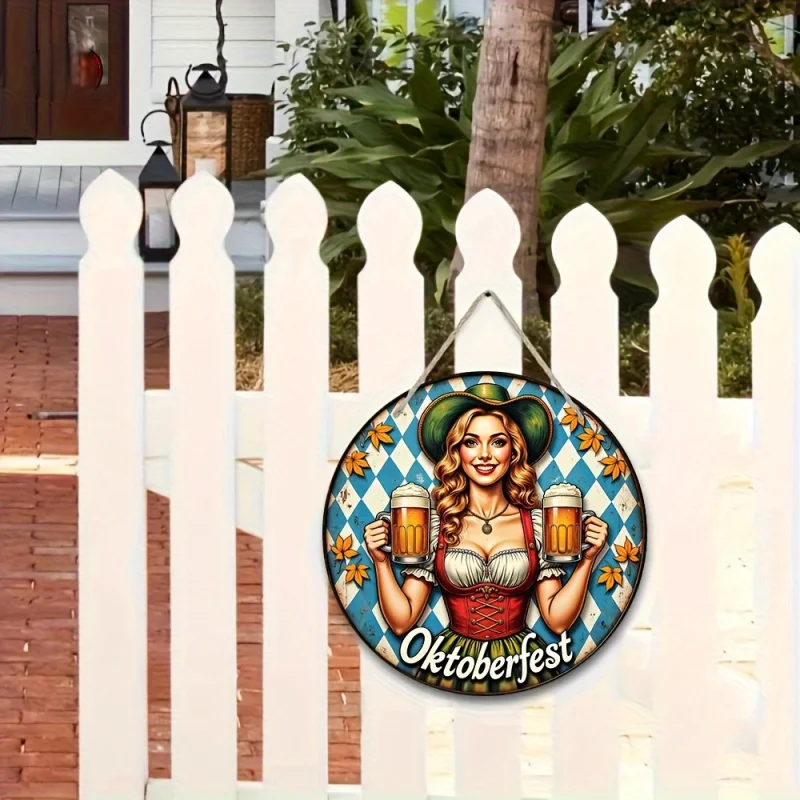Rund väggdekoration "Oktoberfest-Madl" (20 cm) – BierMaid Art Oktoberfest 2026