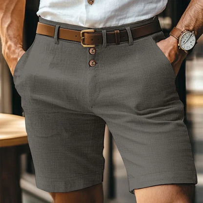 Andningsbar & vintage slim-fit sommarshorts för herrar – Lennart