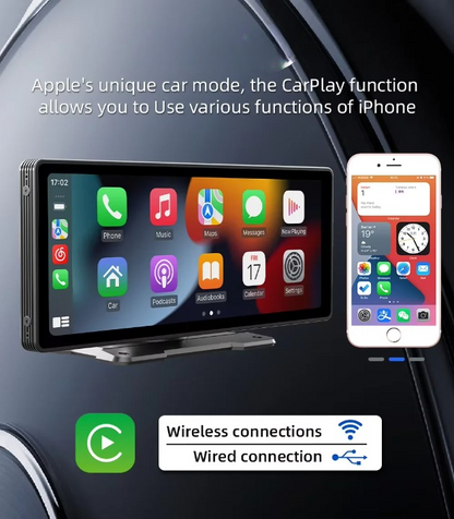 Universell 10,26-tums (26,06 cm) multimediaspelare för bil med trådlöst CarPlay och Android Auto