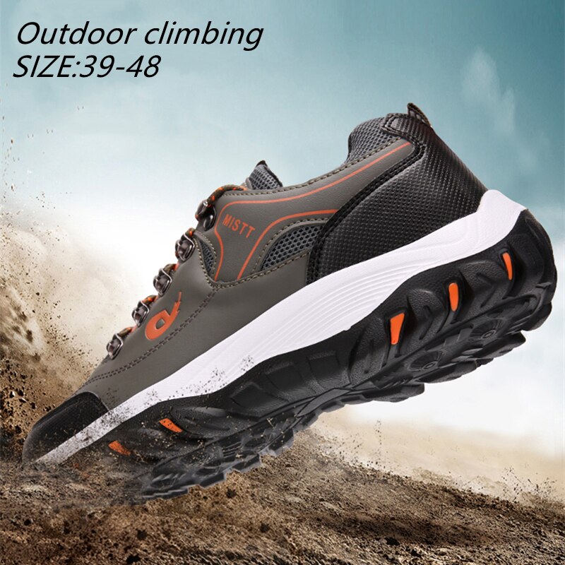 Grauer Outdoor-Kletterschuh, rutschfeste Sohle, Größe 39-48, Herren, robust, langlebig.