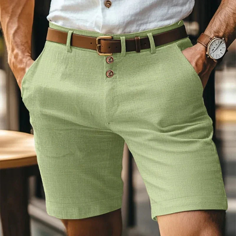 Andningsbar & vintage slim-fit sommarshorts för herrar – Lennart