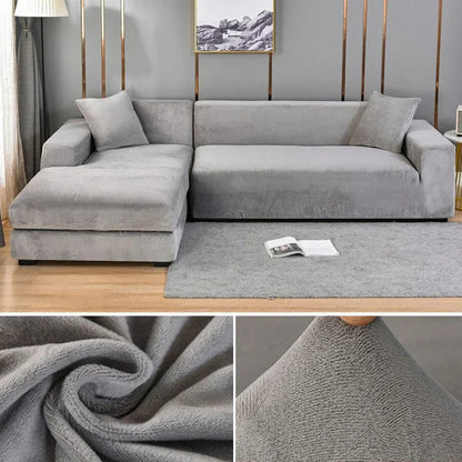 Stretch-veloursofföverdrag med lyxig finish – Sofina