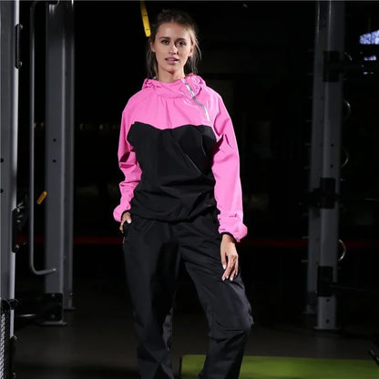 Lätt unisex träningsset med dragkedja och huva – Remo