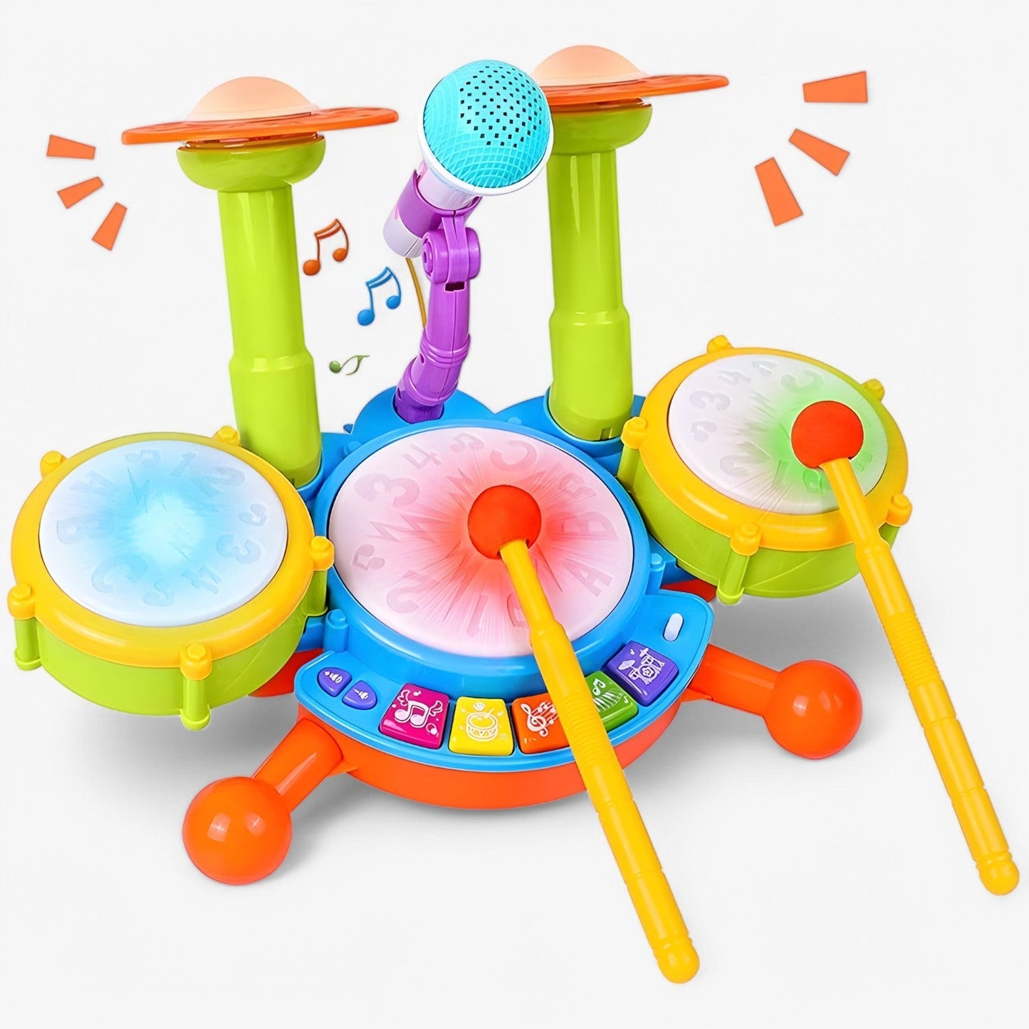 Interaktivt lärande trumset med mikrofon för småbarn – RhythmusSpaß Mini