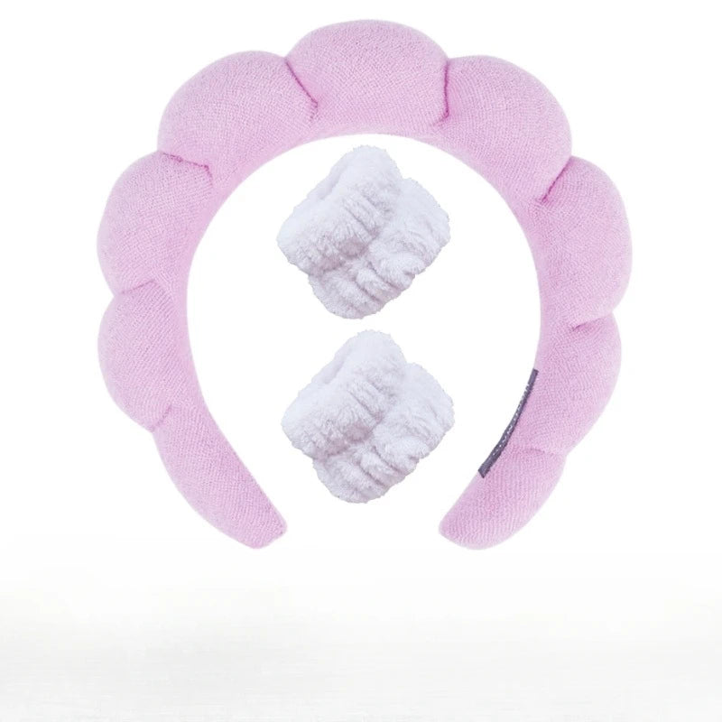 Plush Spa Huvudband och handledsband-set - Fluffiea
