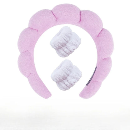 Plush Spa Huvudband och handledsband-set - Fluffiea