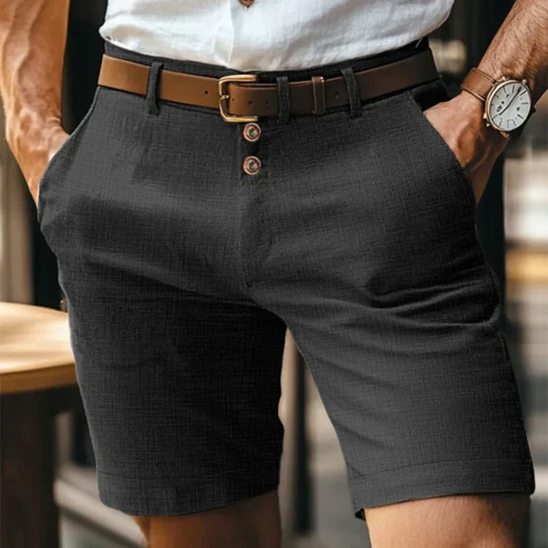 Andningsbar & vintage slim-fit sommarshorts för herrar – Lennart