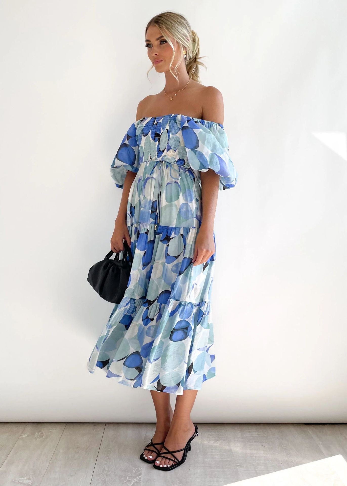 Off-shoulder midiklänning – Talia