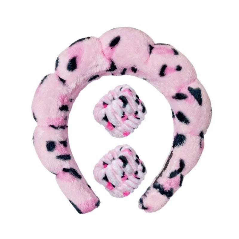 Plush Spa Huvudband och handledsband-set - Fluffiea