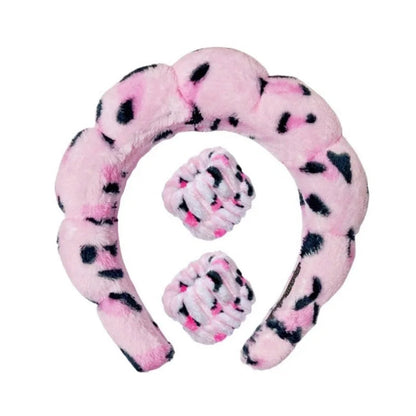 Plush Spa Huvudband och handledsband-set - Fluffiea