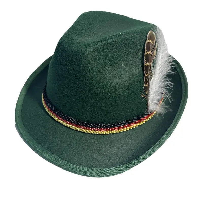 Traditionell bayersk hatt med fjäder – AlpenHut Oktoberfest 2026